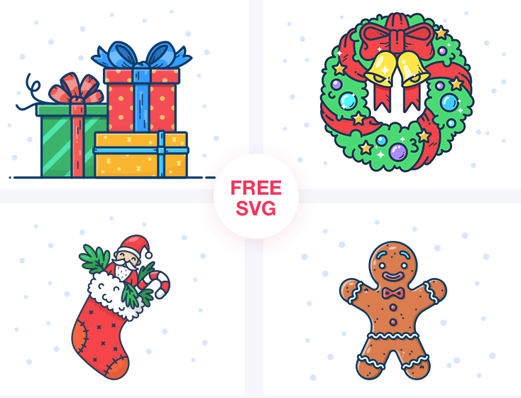 Christmas Illustrations commercial PNG/SVG illustration library preview