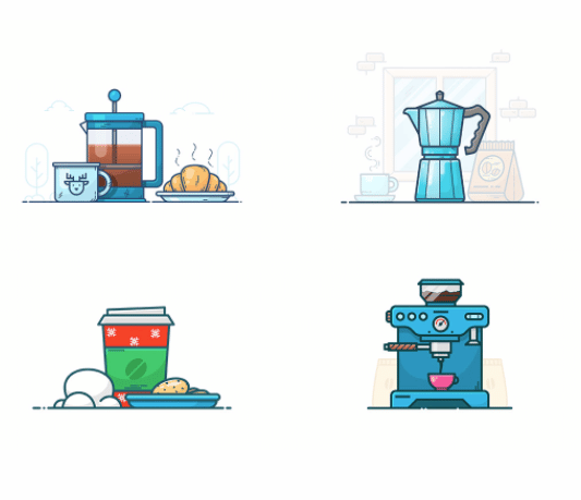 Coffee Illustrations Set free Vector illustration library preview