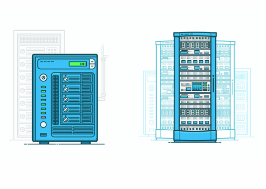Servers Illustrations Set free Vector illustration library preview for Tech