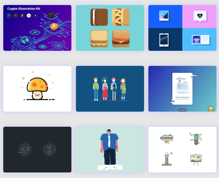 Interfacer commercial Vector illustration library preview