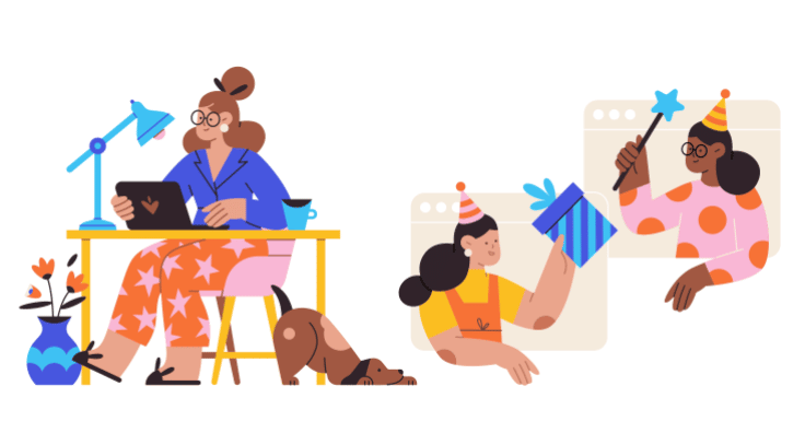 Working From Home Illustrations free Drawkit illustration library preview