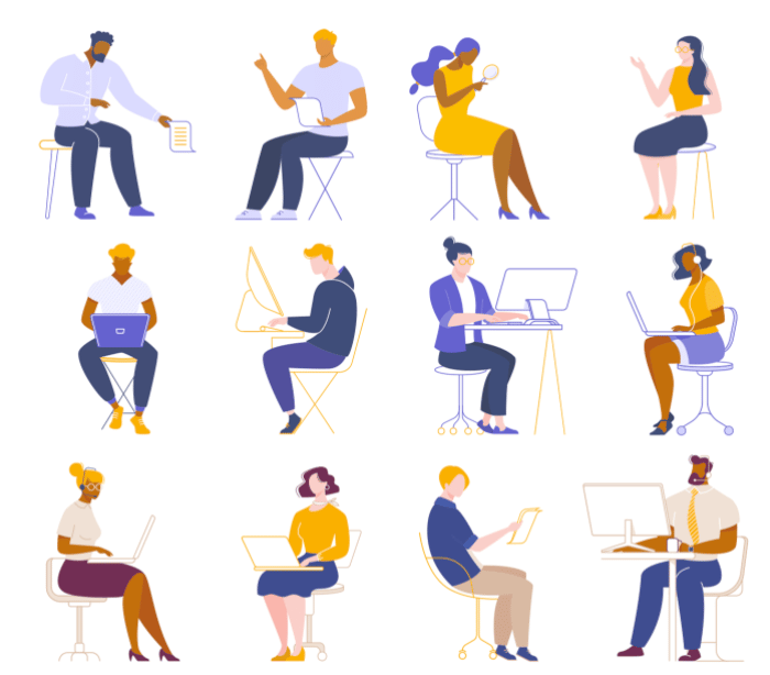 People Working Illustrations free Vector illustration library preview