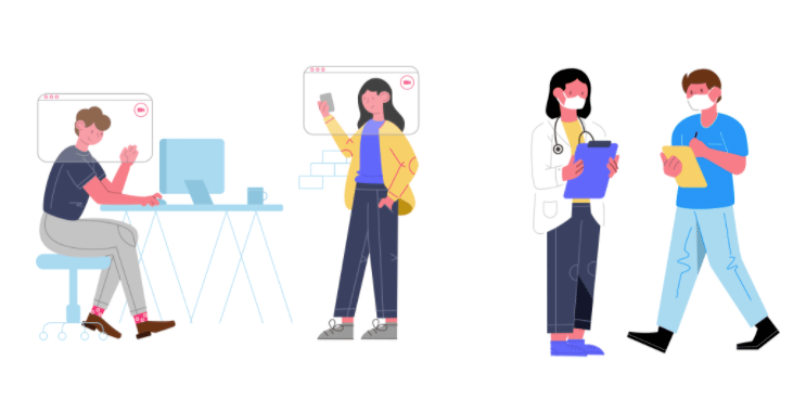 COVID-19 Illustrations free Vector illustration library preview for Health