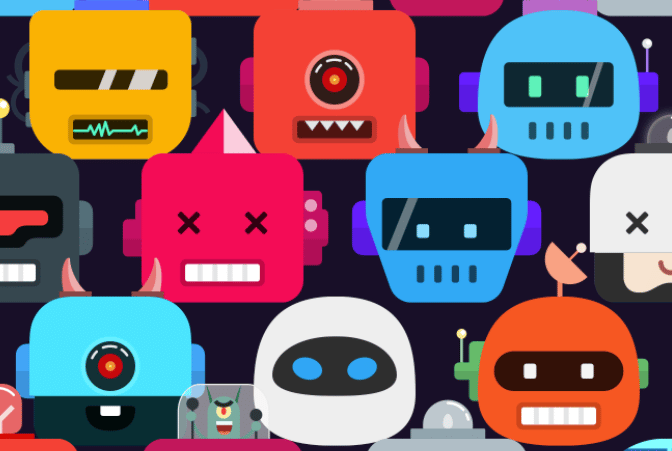 Bottts free SKETCH illustration library preview for Tech
