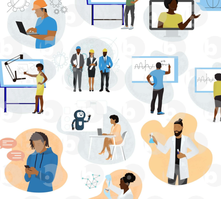 The STEM Illustration Pack commercial Vector illustration library preview for Education