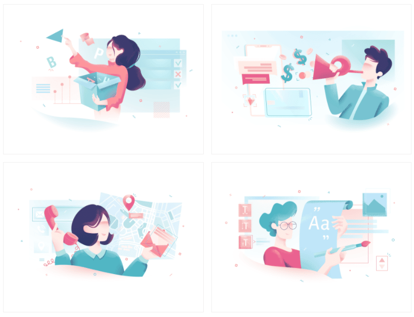 Grainy commercial Vector illustration library preview for Business