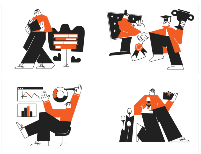 Back to School commercial FIGMA/SKETCH illustration library preview for Business