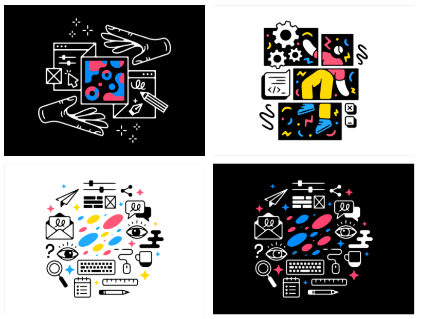 UX/UI commercial Vector illustration library preview for Tech