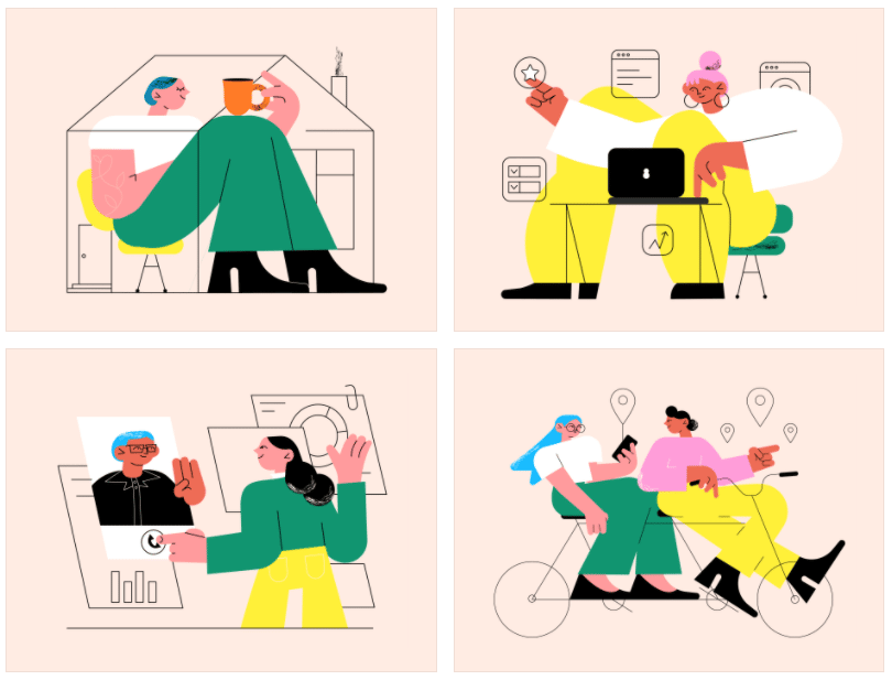 Come Together commercial Vector illustration library preview for Tech