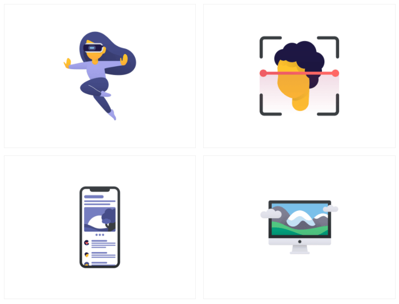 Handsome commercial Vector illustration library preview for Tech