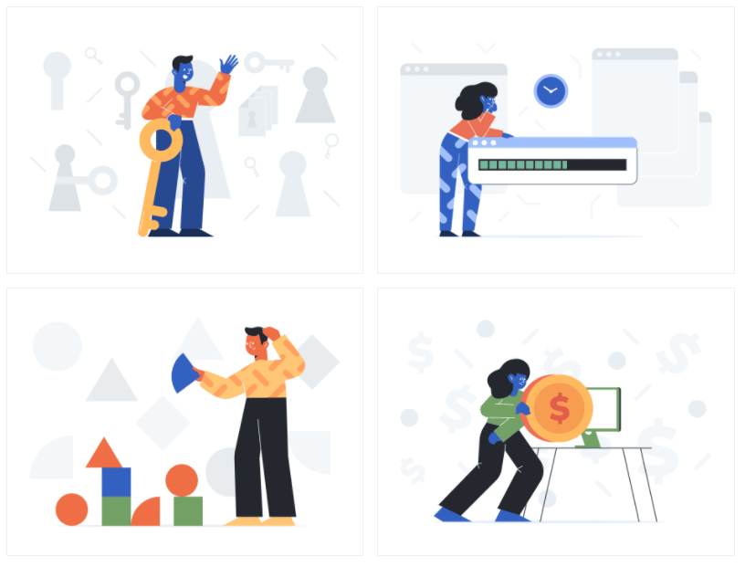 Unruly commercial Vector illustration library preview for Business