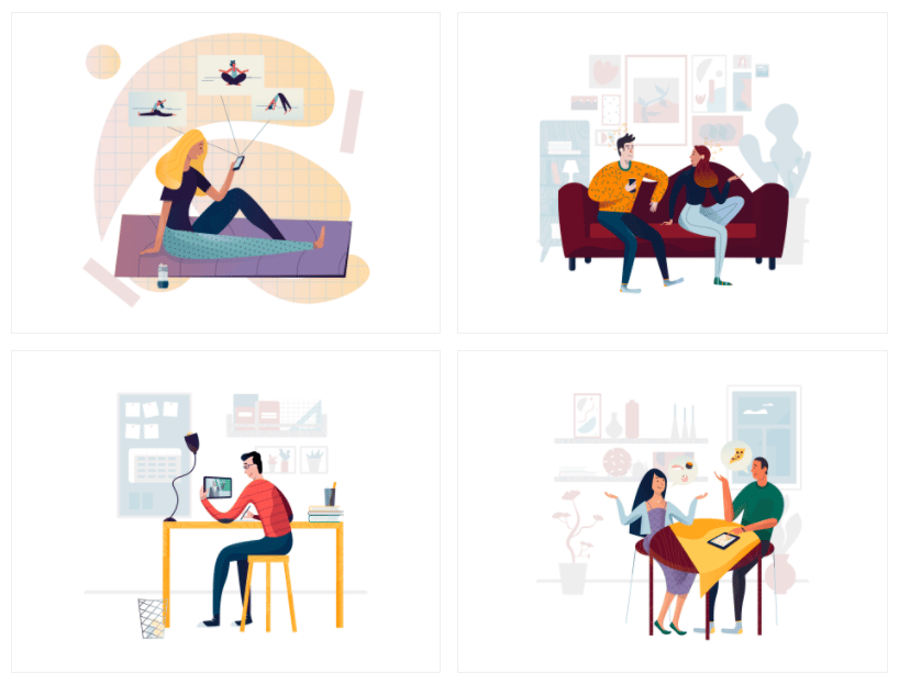 Guacamole commercial Vector illustration library preview