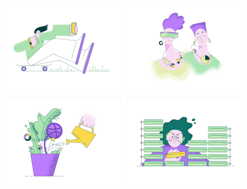Follow Me commercial Vector illustration library preview