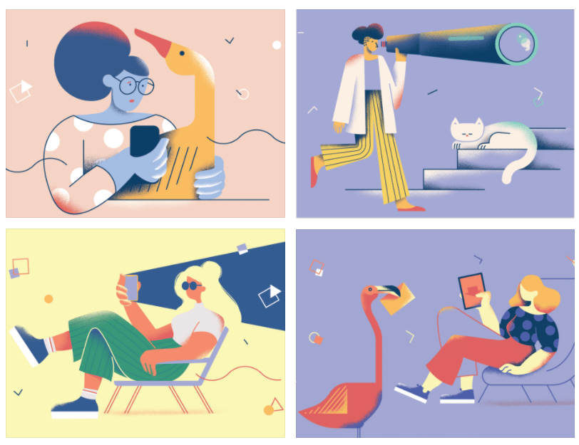 Silky commercial Vector illustration library preview