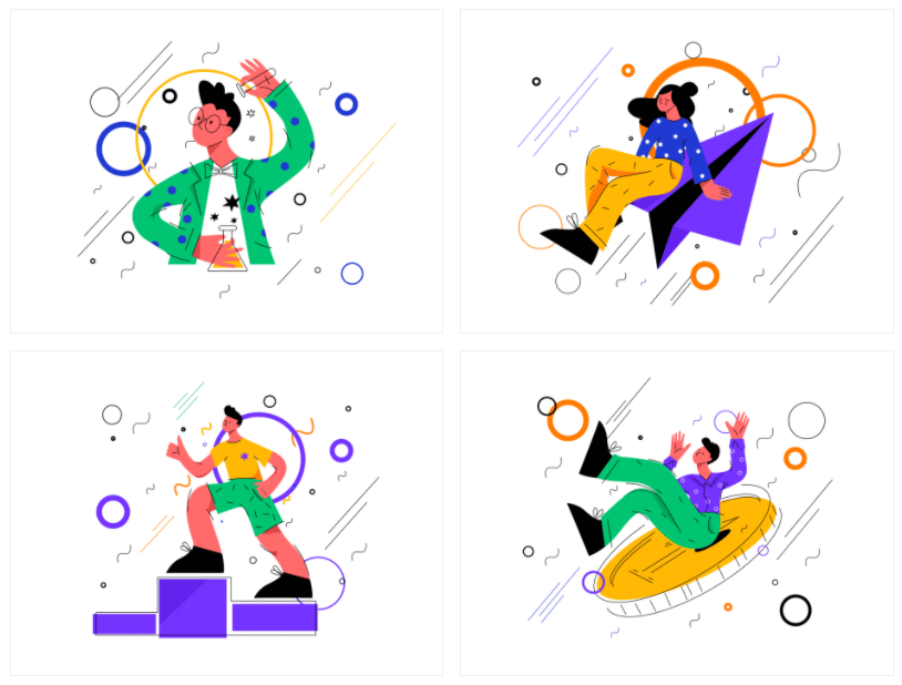 No Gravity commercial Vector illustration library preview for Business