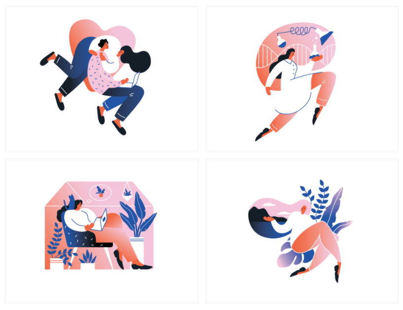 Vesta commercial PNG/SVG illustration library preview for Business