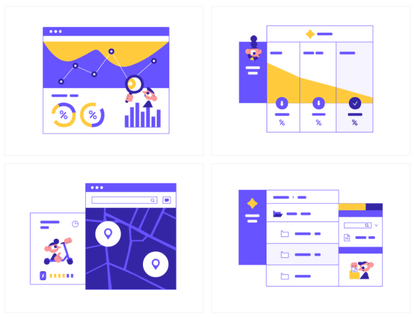 Interfaces commercial Vector illustration library preview for Fintech