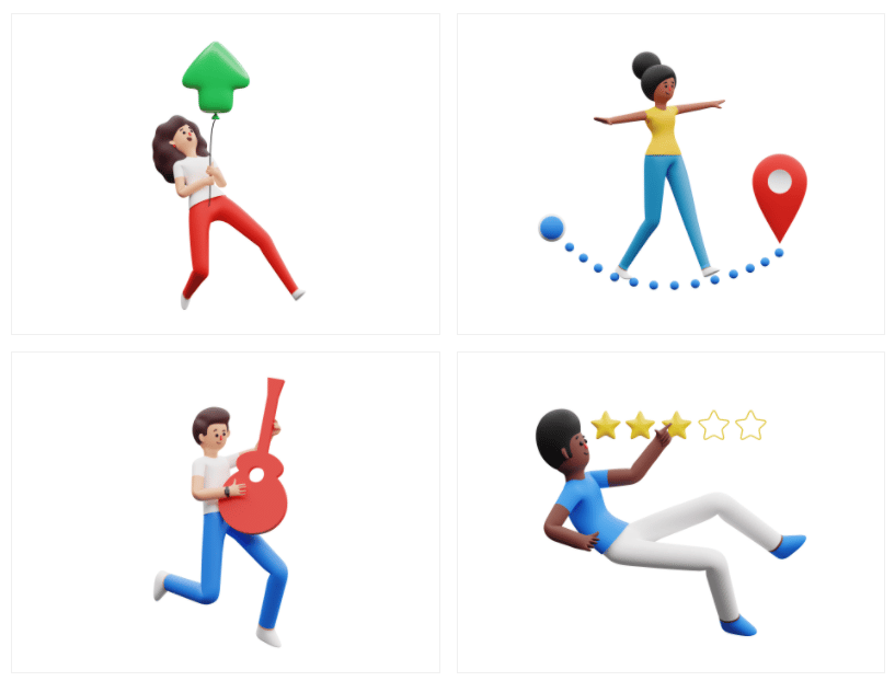 Humanity commercial 3d illustration library preview for Business