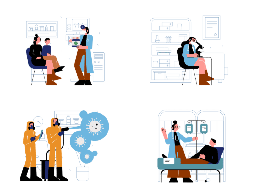 Call the Doctor commercial PNG/FIGMA illustration library preview for Health
