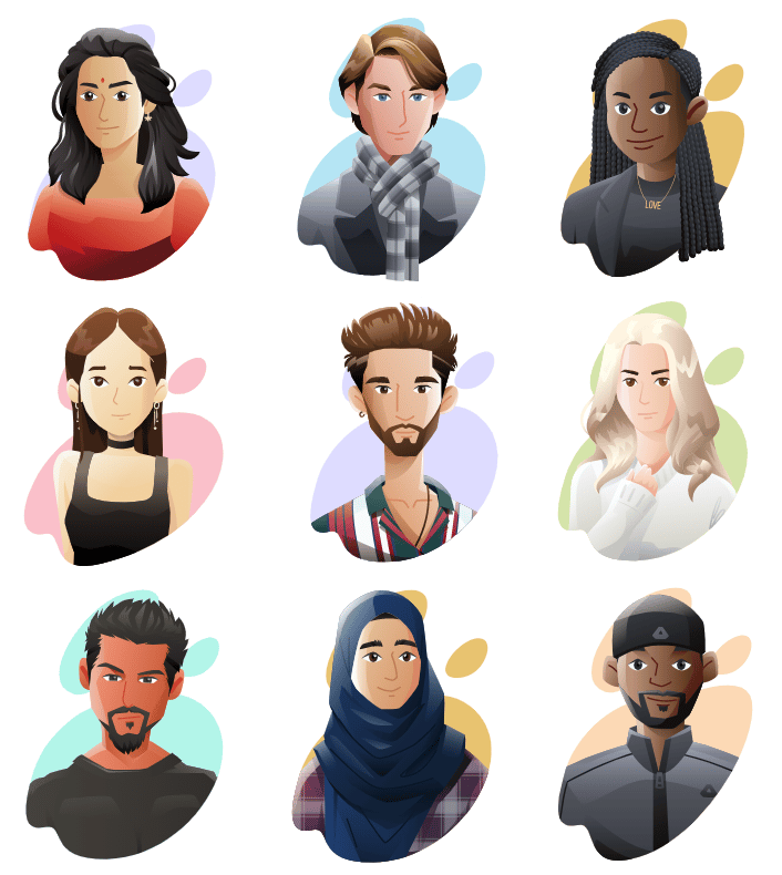 Personality Pack free Vector illustration library preview for Tech