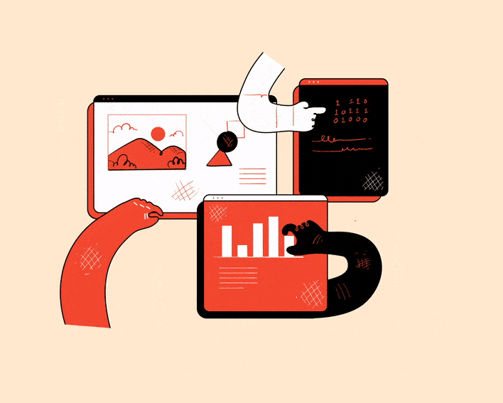 Scarlet illustrations commercial SVG illustration library preview for Business