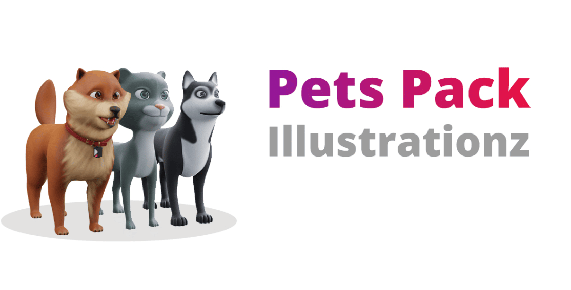 Illustrationz - Pets Pack commercial PNG illustration library preview