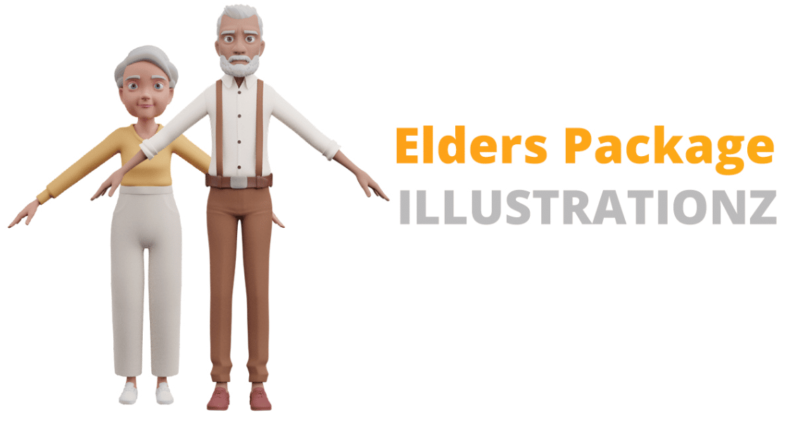 Illustrationz - Elders Pack commercial 3d illustration library preview