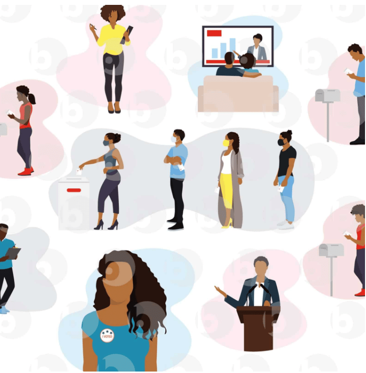 The OUR VOTE MATTERS Illustration Pack commercial Vector illustration library preview for Tech