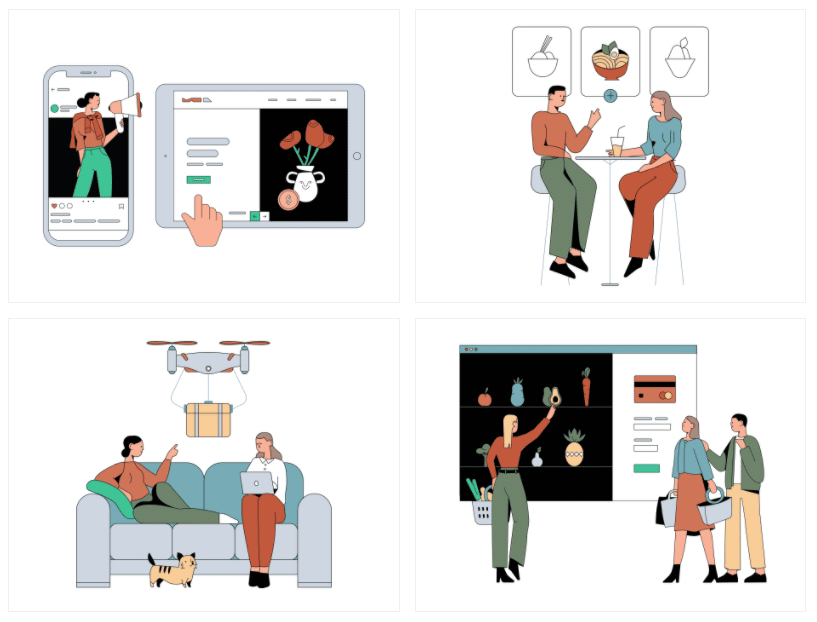 E-Commerce commercial Vector illustration library preview for Ecommerce