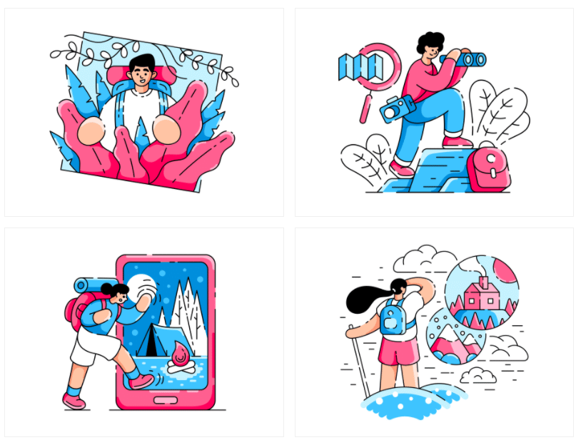 Vacation commercial Vector illustration library preview for Business
