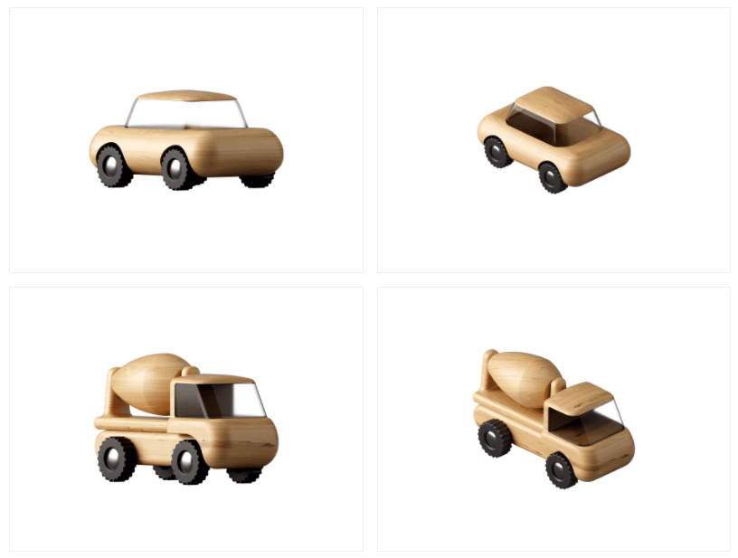 Wooden Toys commercial 3d illustration library preview for Business