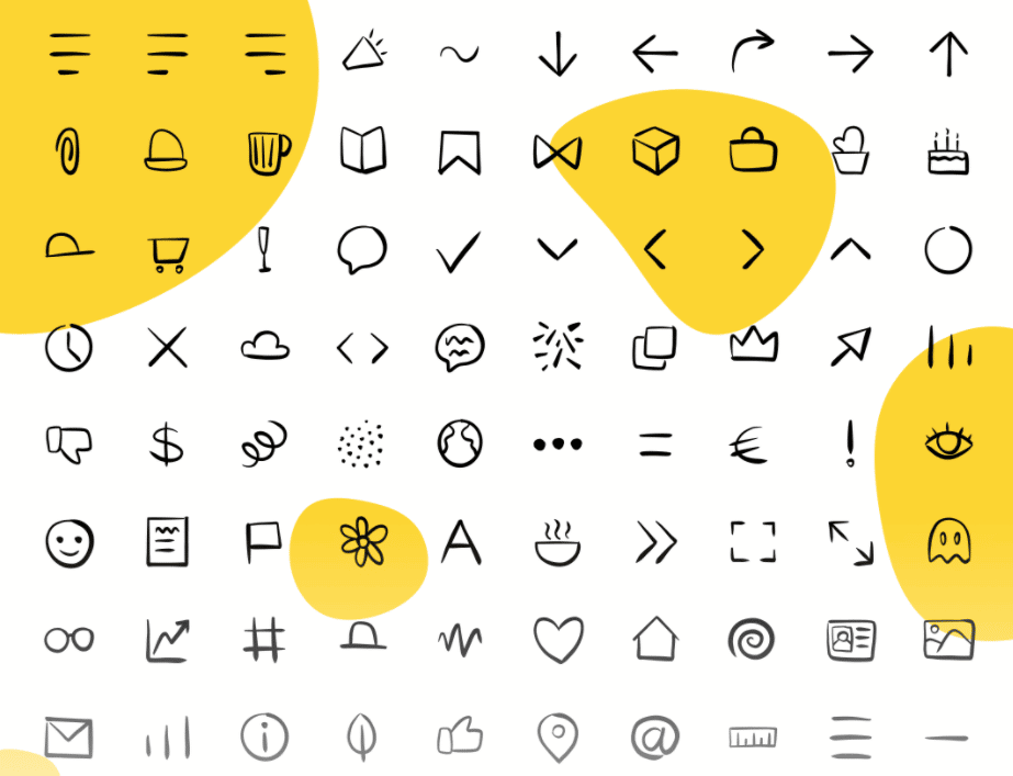 Hand-Drawn Icons commercial Vector illustration library preview