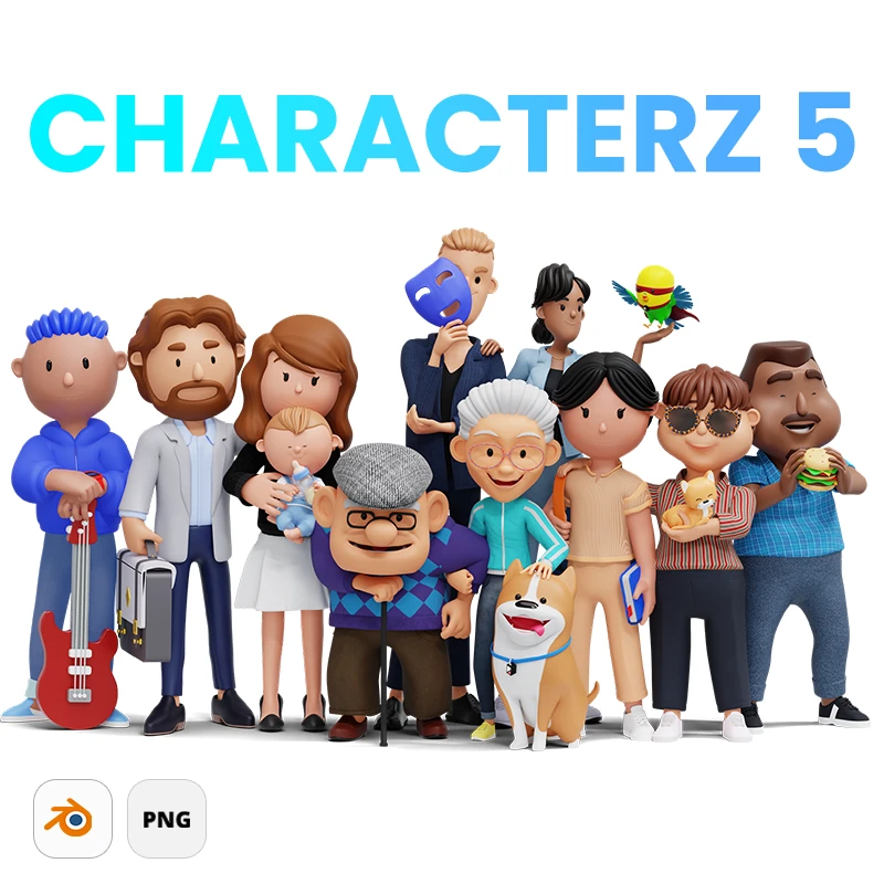Characterz by ThreeDee — the biggest 3D character library with 3 billion+ combinations of diverse cartoon characters