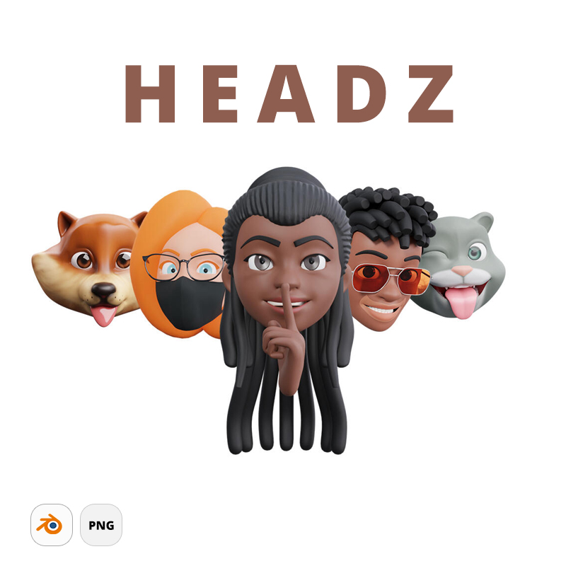 Headz by ThreeDee — 400,000+ modular 3D head combinations as an alternative to Apple Memoji